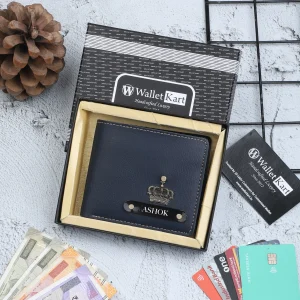 Personalized Vegan Leather Wallet with NAME & Charm for Men